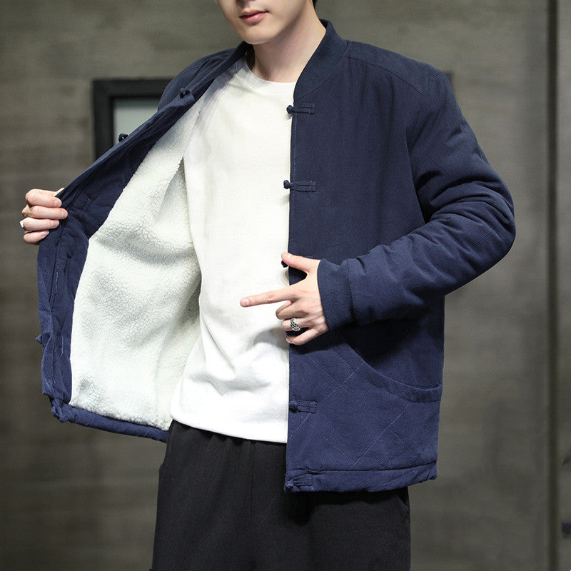 Lamb Wool Liner Design Cotton And Linen Jacket