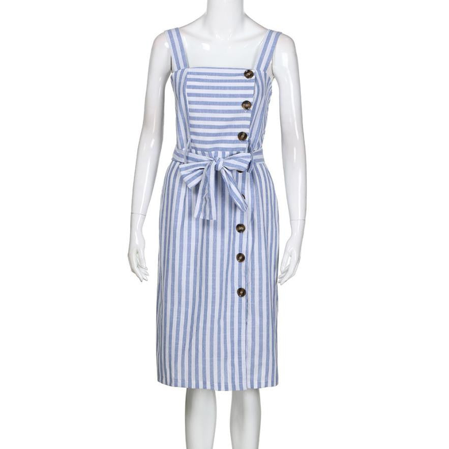 Button stripe dress