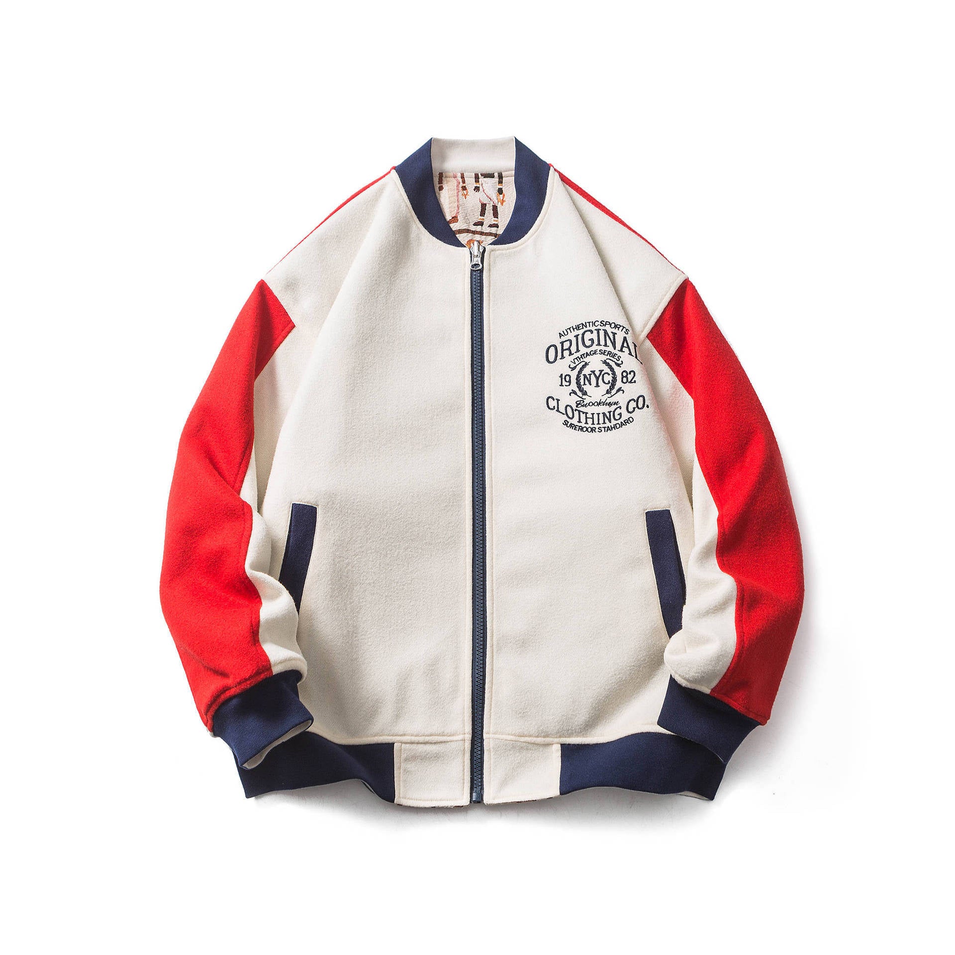 Loose Embroidered Double Sided Bomber Jacket