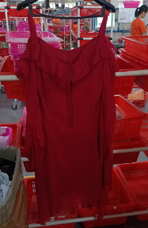 Irregular button dress