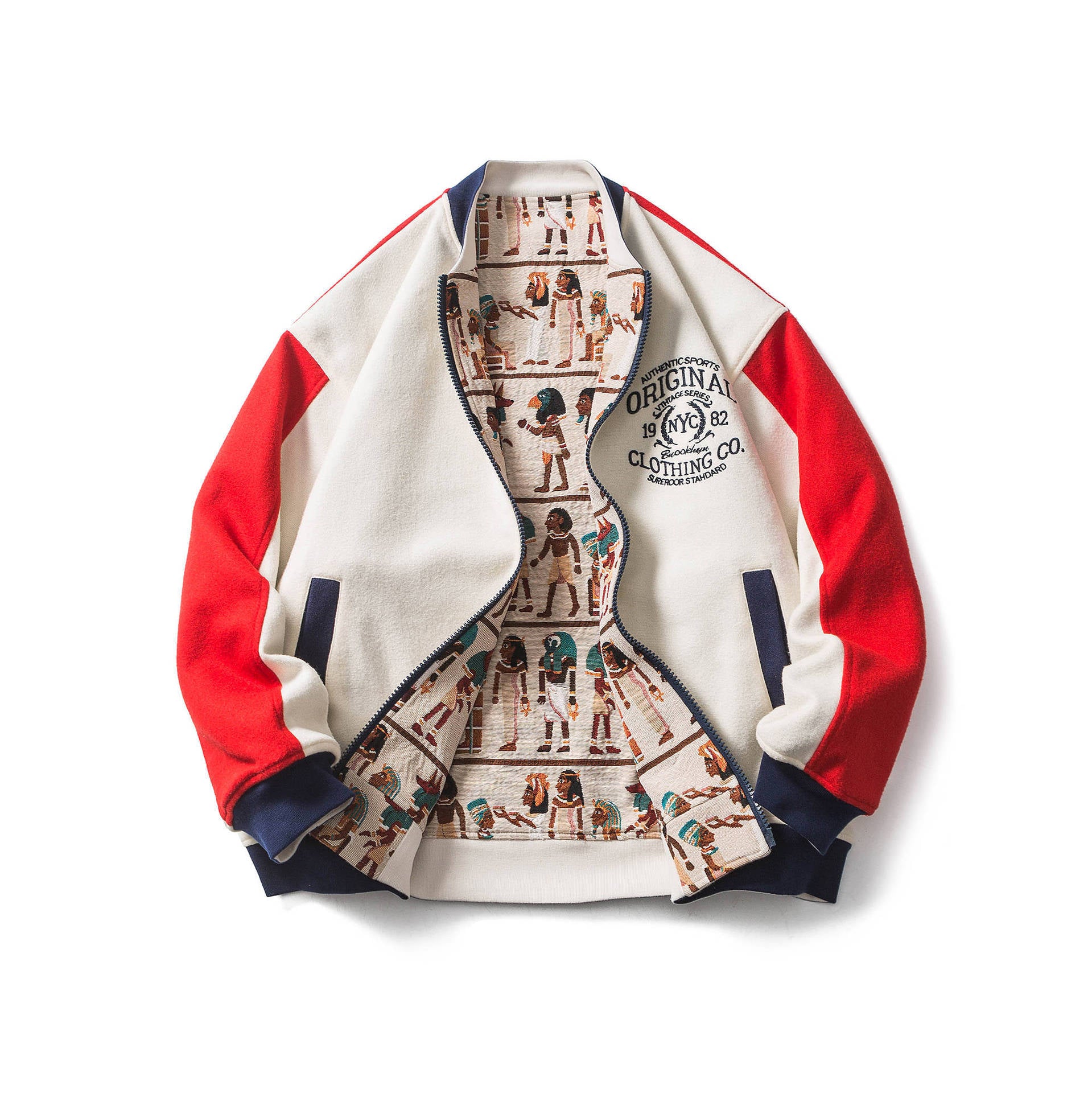 Loose Embroidered Double Sided Bomber Jacket