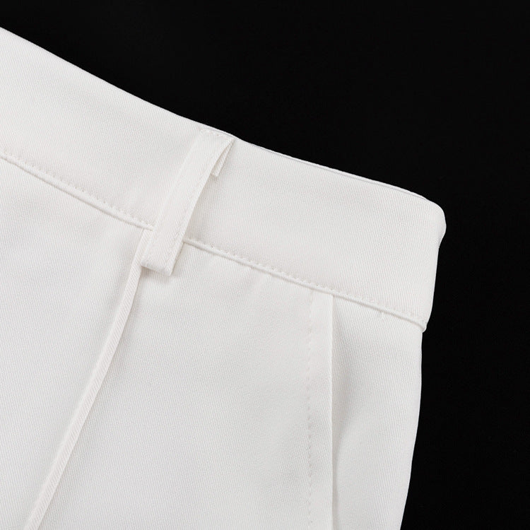 Milky White Commuter Mop Skirt For Women